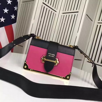 Replica Prada Cahier Calf Leather Bag Small Shoulder Bag Pink
