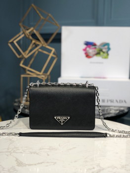 Replica Copy Prada 1BD032 Nylon and Saffiano Leather Shoulder Bag Black