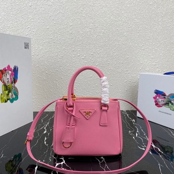 Replica Replica Prada 1BA906 Galleria Saffiano Leather Micro Bag Dark Pink