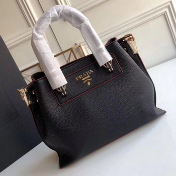 Replica Prada 2018 Women Leather Tote Bag Black