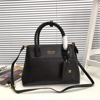Replica Prada Esplanade Saffiano Leather Tote Bags With Wallet Black
