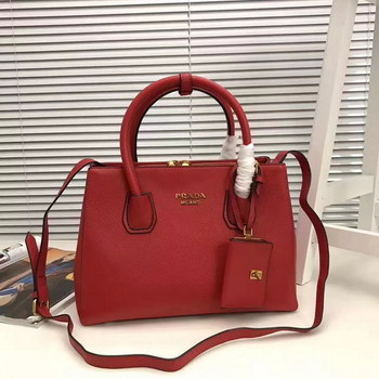 Replica Prada Galleria Saffiano Tote Bags With Wallet Red