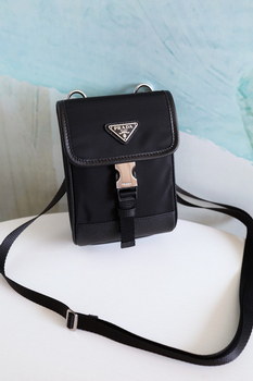 Replica Replica Prada 2ZH109 Nylon and Saffiano Leather Smartphone Case Black