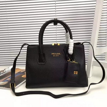 Replica Prada Galleria Saffiano Tote Bags With Wallet Black
