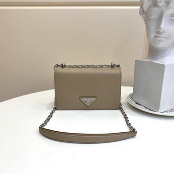 Replica Replica Prada 1BD032 Women Nylon and Saffiano Leather Shoulder Bag Cameo Beige