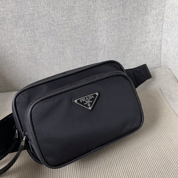 Replica Classic Hot Selling Prada 1BL010 Men Womens Nylon Crossbody Belt Bag Black