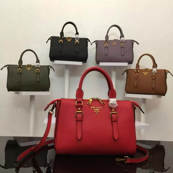 Replica 2016 New Arrival Prada 8629 Genuine Leather Handbag Red