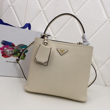 Replica Replica Prada 1BA212 Double Medium Bag Saffiano Leather White