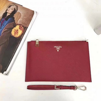 Replica Prada 175 Women Leather Clutches Red