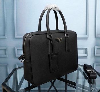 Replica Prada 2VE368 Men Leather Briefcase Black