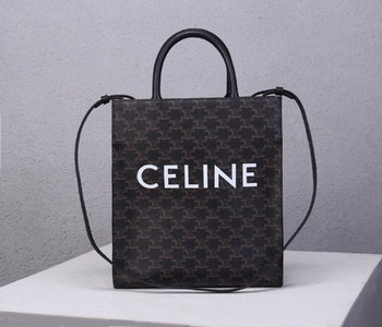 Replica Top Replica Celine Women Small Cabas vertical in Triomphe Canvas Black