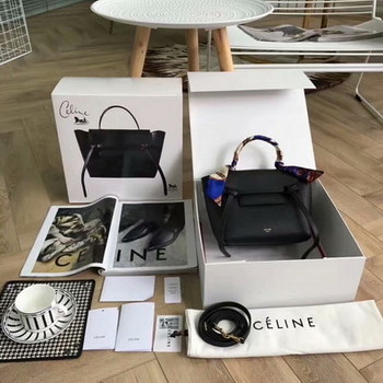 Replica Replcia Celine Nano Belt Bag in Grained Calfskin Black