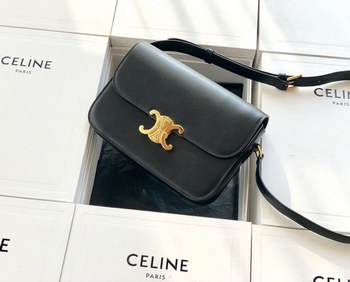 Replica Original Copy Celine Medium Triomphe Bag in Shiny Calfskin Black
