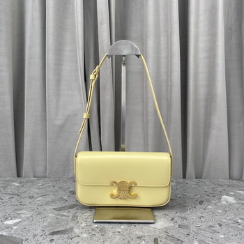 Replica Replica Celine Triomphe Shoulder Bag In Shiny Calfskin Yellow