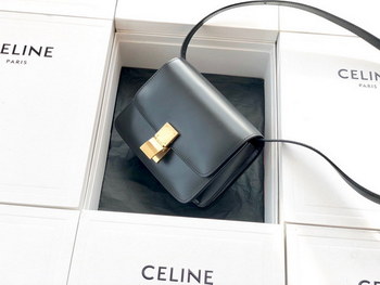 Replica Original Copy Celine Small Classic Bag in Box Black Calfskin