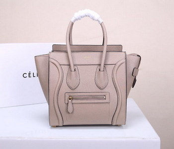 Replica Celine Micro Luggage Handbag In Satinated Natural Calfskin Light Grey