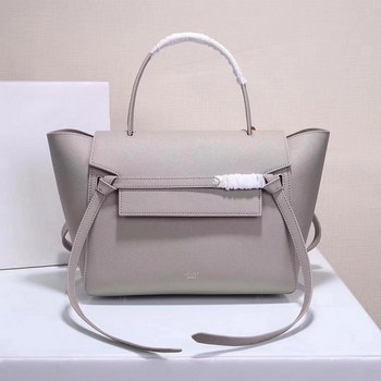 Replica Celine Women Mini Belt Bag in Grained Calfskin Leather Grey