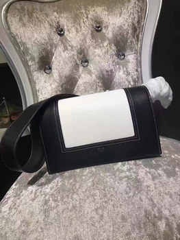 Replica Celine Medium Frame Shoulder Bag Black and White