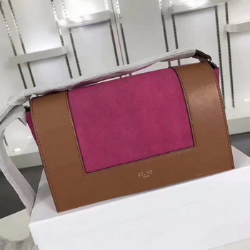 Replica Celine Medium Frame Shoulder Bag Coffee and Red