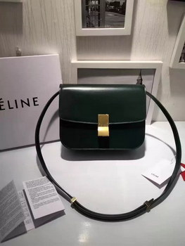 Replica Original Quality Celine Clasp Classic Box Bag Medium Forest Green
