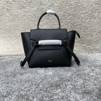 Replica Shop Replica Celine Women 21CM Picov Belt Bag Grained Calfskin Black Gift For Girls
