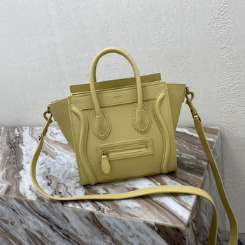 Replica Replica Nano Luggage Bag In Drummed Calfski Yellow