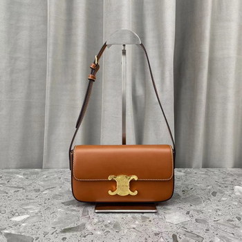 Replica Replica Celine Triomphe Shoulder Bag In Shiny Calfskin Tan
