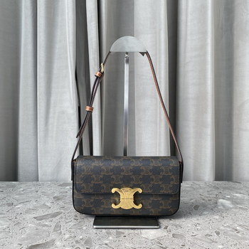 Replica Replica Triomphe Shoulder Bag In Triomphe Canvas And Calfskin Tan