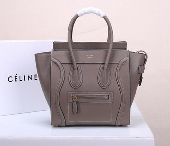 Replica Celine Micro Luggage Handbag In Satinated Natural Calfskin Grey