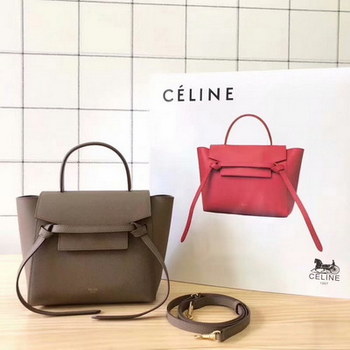 Replica Replcia Celine Nano Belt Bag in Grained Calfskin Khaki