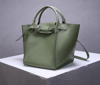Replica Best Price Celine Small Big Bag With Long Strap In Supple Grained Calfskin Green