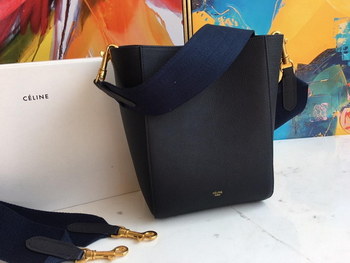 Replica Celine Seau Sangle Small Bucket Bag in Soft Grained Calfskin Blue