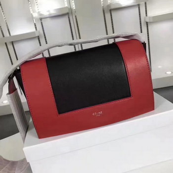 Replica Celine Medium Frame Shoulder Bag Black and Red