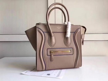 Replica Celine Medium Micro Luggage Bag Baby Drummed Calfskin Khaki