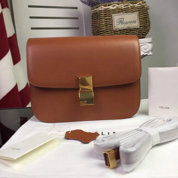 Replica 2017 New Celine Clasp Classic Box 8601 Women Leather Handbags Yellow