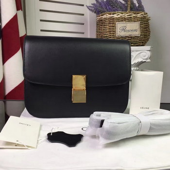 Replica 2017 New Celine Clasp Classic Box 8601 Women Leather Handbags Black