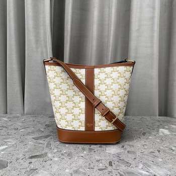 Replica Replica Celine Small BUSAet In Triomphe Canvas And Calfskin White