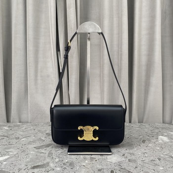 Replica Replica Celine Triomphe Shoulder Bag In Shiny Calfskin Black
