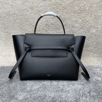 Replica Shop Replica Celine Women 28CM Picov Belt Bag Grained Calfskin Black Gift For Girls