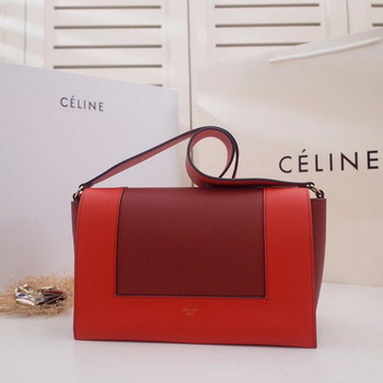 Replica Original Copy Celine Medium Frame Shoulder Bag Red and Dark Red