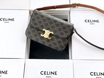 Replica Original Copy Celine Medium Triomphe Bag in Triomphe Canvas and Calfskin