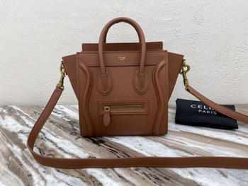 Replica Replica Nano Luggage Bag In Drummed Calfski Brown