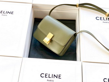 Replica Original Copy Celine Small Classic Bag in ArmyGreen Calfskin