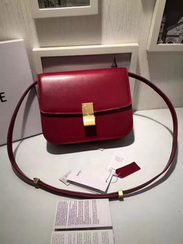 Replica Original Quality Celine Clasp Classic Box Bag Medium Red