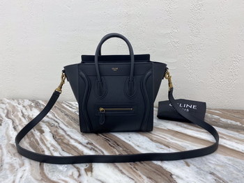 Replica Replica Nano Luggage Bag In Drummed Calfski Dark Blue