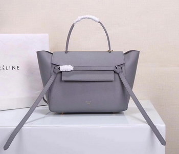 Replica Celine Women Mini Belt Bag in Grained Calfskin Leather Dark Grey