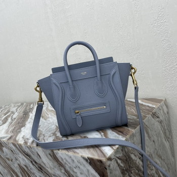 Replica Replica Nano Luggage Bag In Drummed Calfski Light Blue