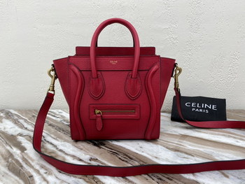 Replica Replica Nano Luggage Bag In Drummed Calfski Red