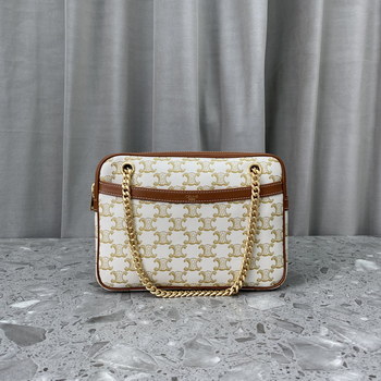 Replica Replica Celine Small Patapans Bag In Triomphe Canvas And Calfskin White