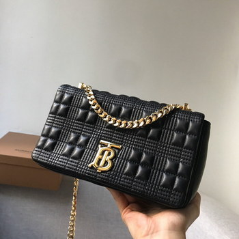 Replica 2021 Limited Burberry Small Quilted Lambskin Lola Bag Black Copy